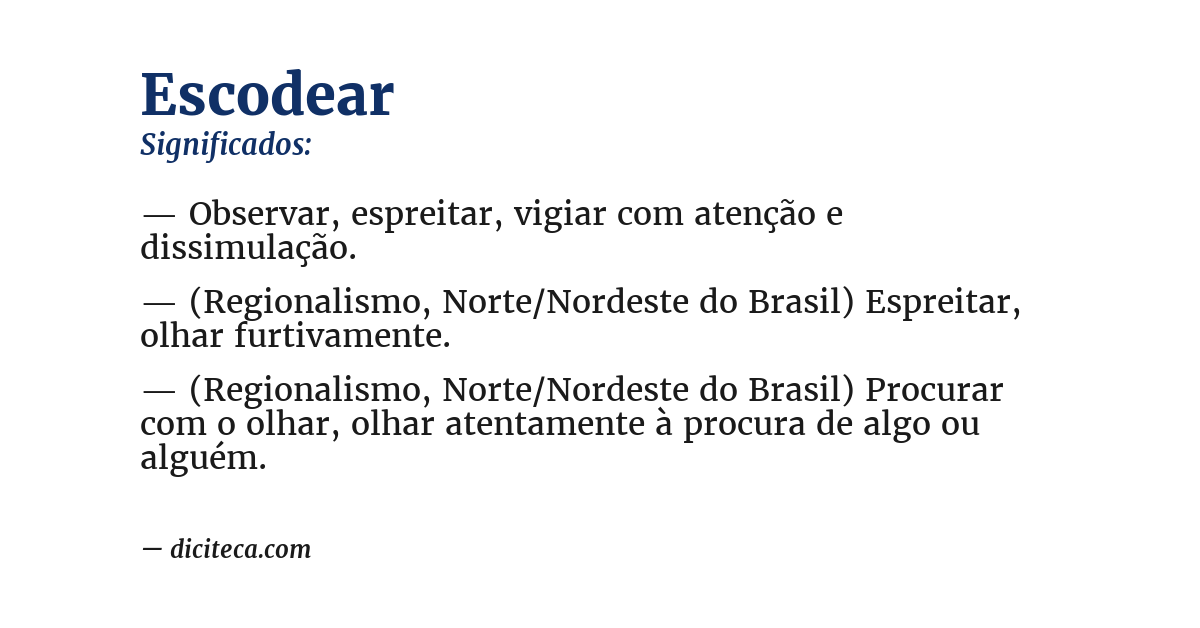 Significado de escodear