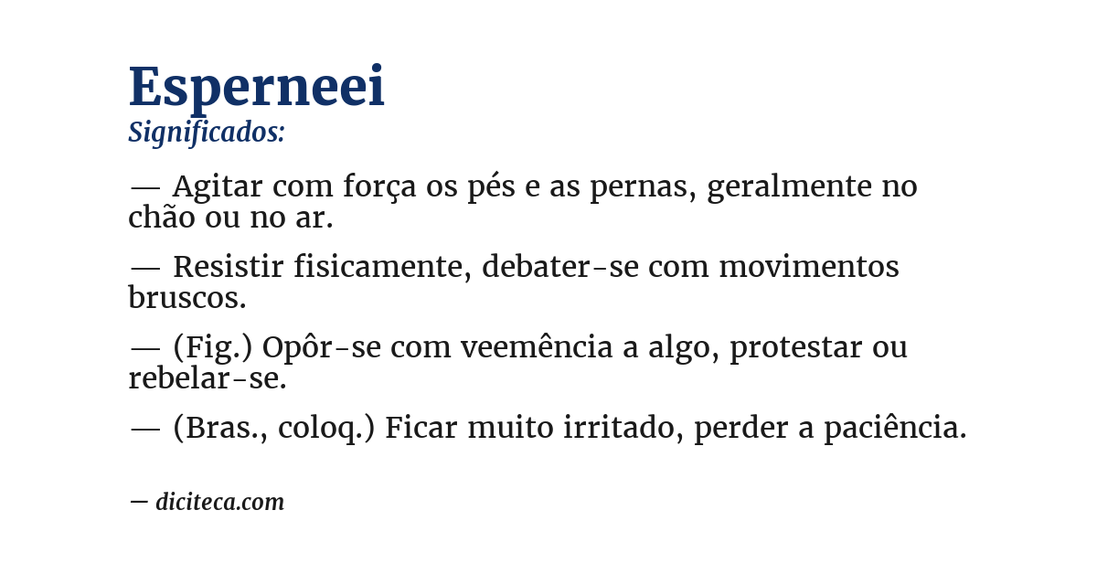 Significado de esperneei