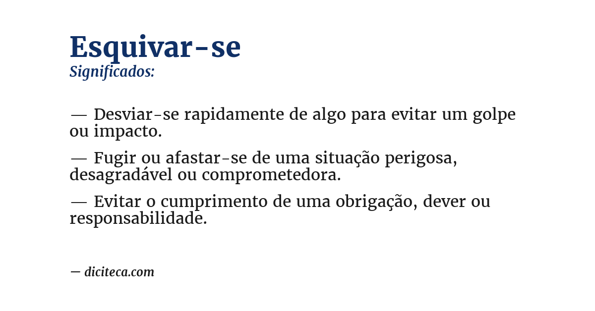 Significado de esquivar-se