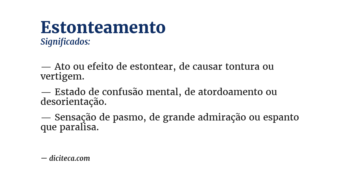 Significado de estonteamento