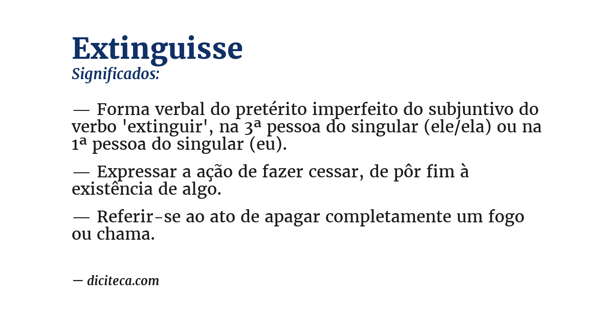 Significado de extinguisse