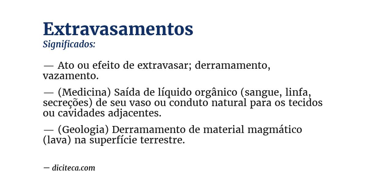 Significado de extravasamentos