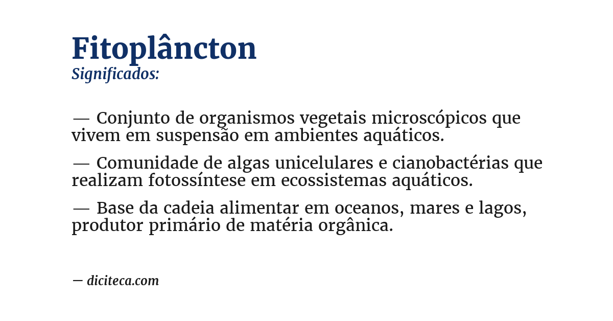 Significado de fitoplâncton