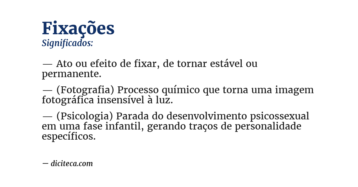 Significado de fixações