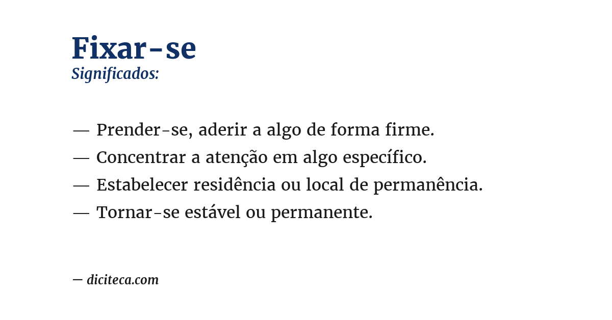 Significado de fixar-se