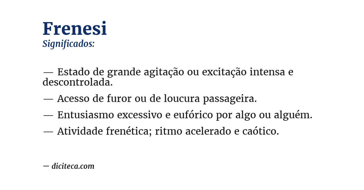 Significado de frenesi