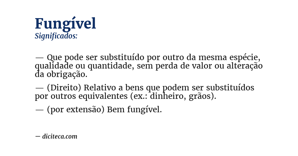 Significado de fungível