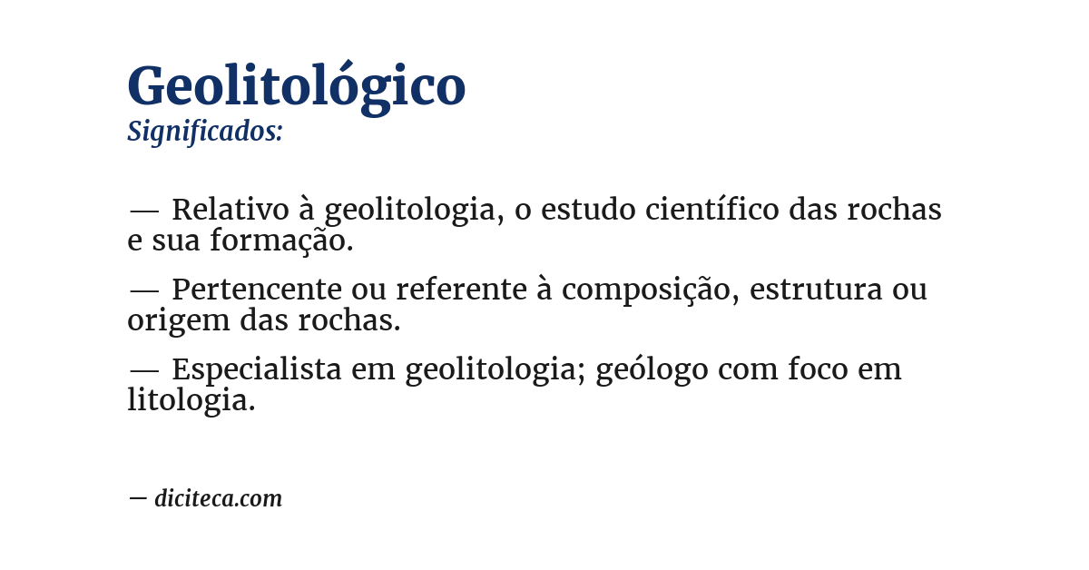 Significado de geolitológico