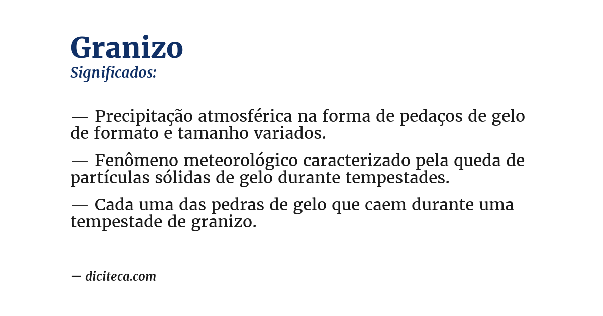 Significado de granizo