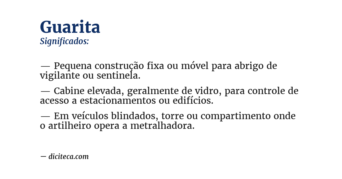 Significado de guarita