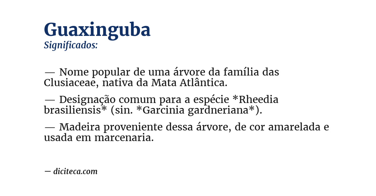 Significado de guaxinguba