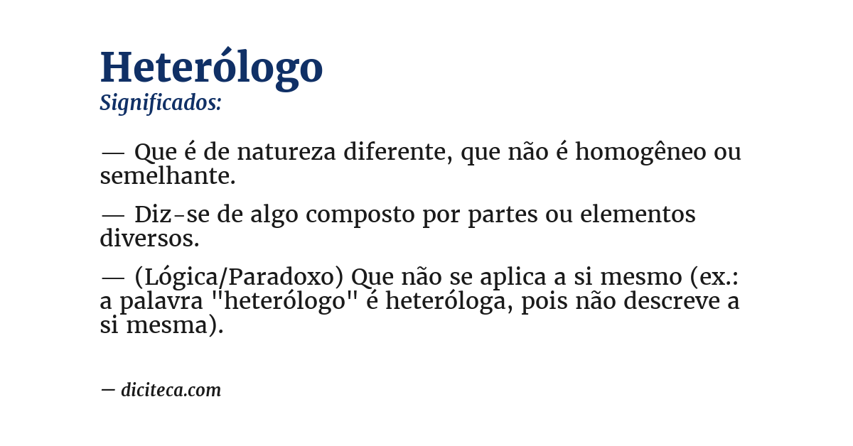 Significado de heterólogo