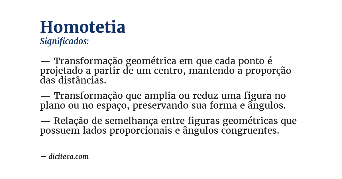 Significado de homotetia