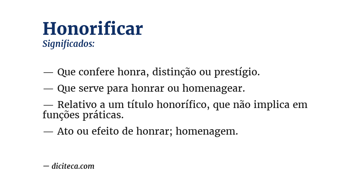 Significado de honorificar