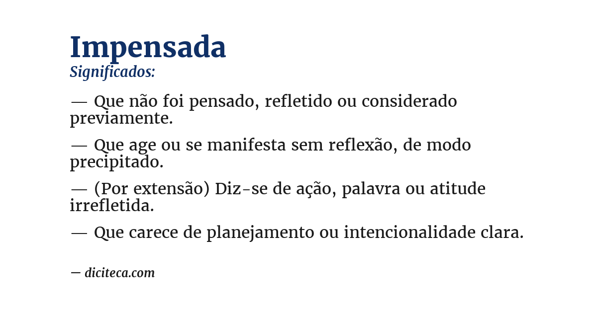 Significado de impensada