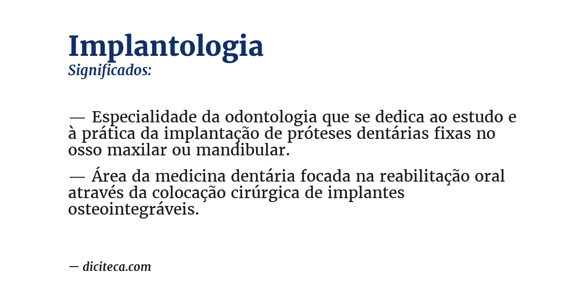 Significado de implantologia