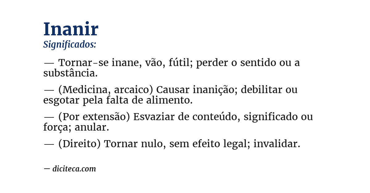 Significado de inanir