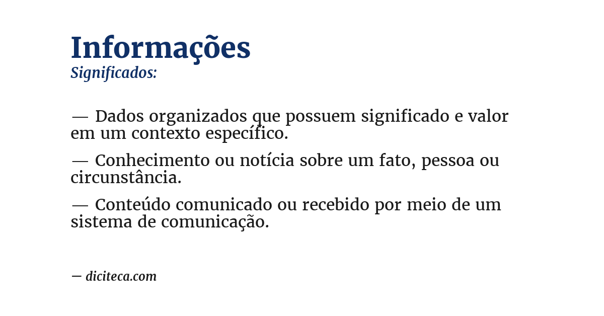 Significado de informações