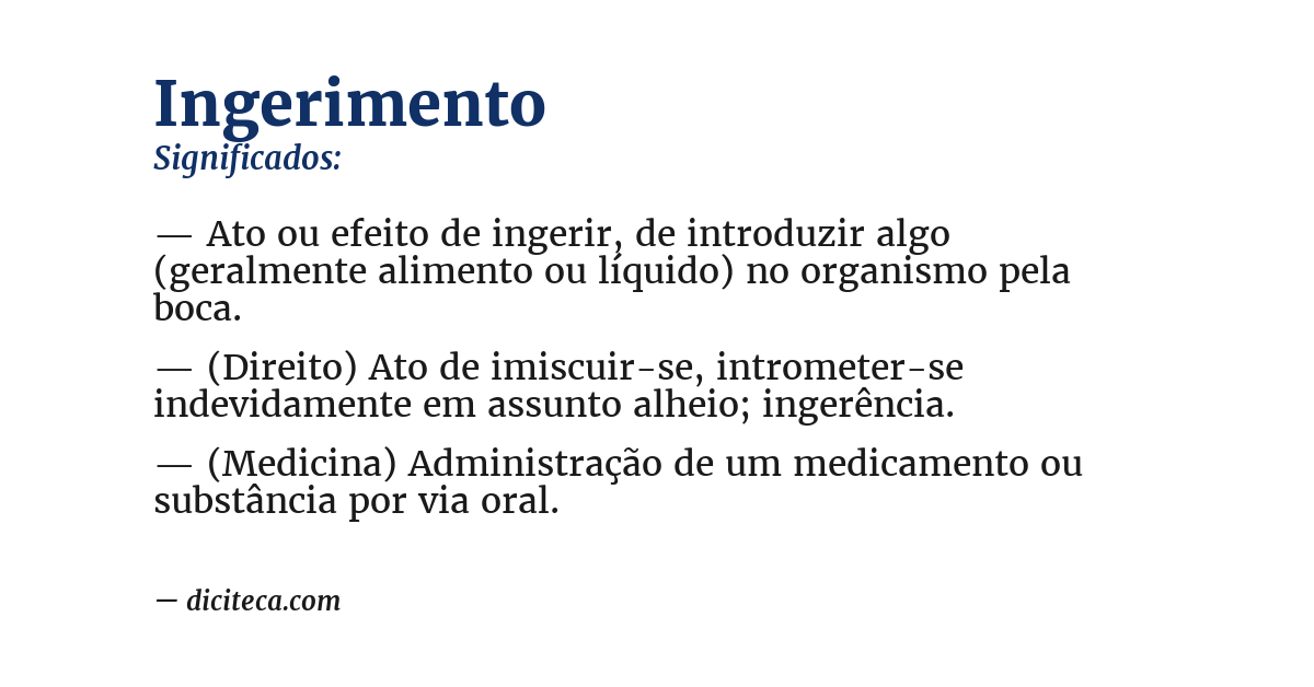 Significado de ingerimento
