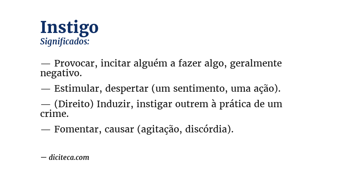 Significado de instigo