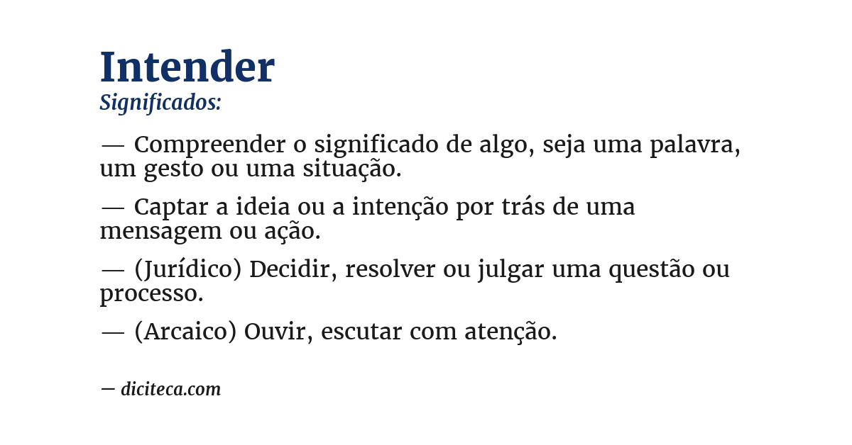 Significado de intender