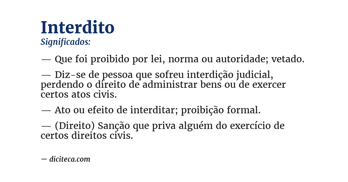 Significado de interdito