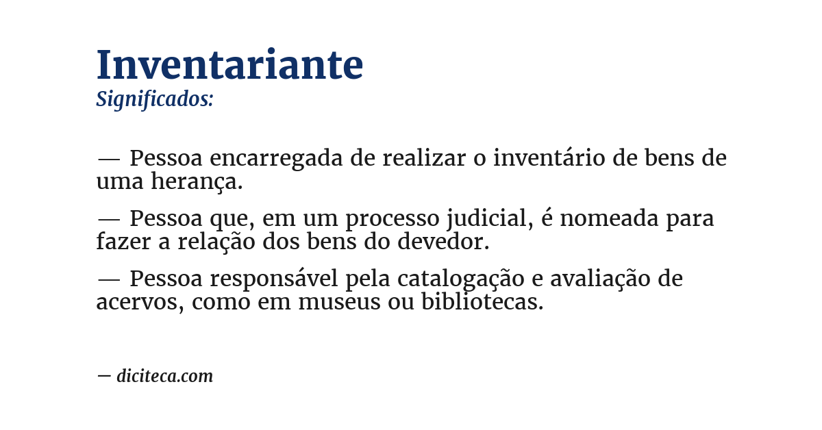 Significado de inventariante