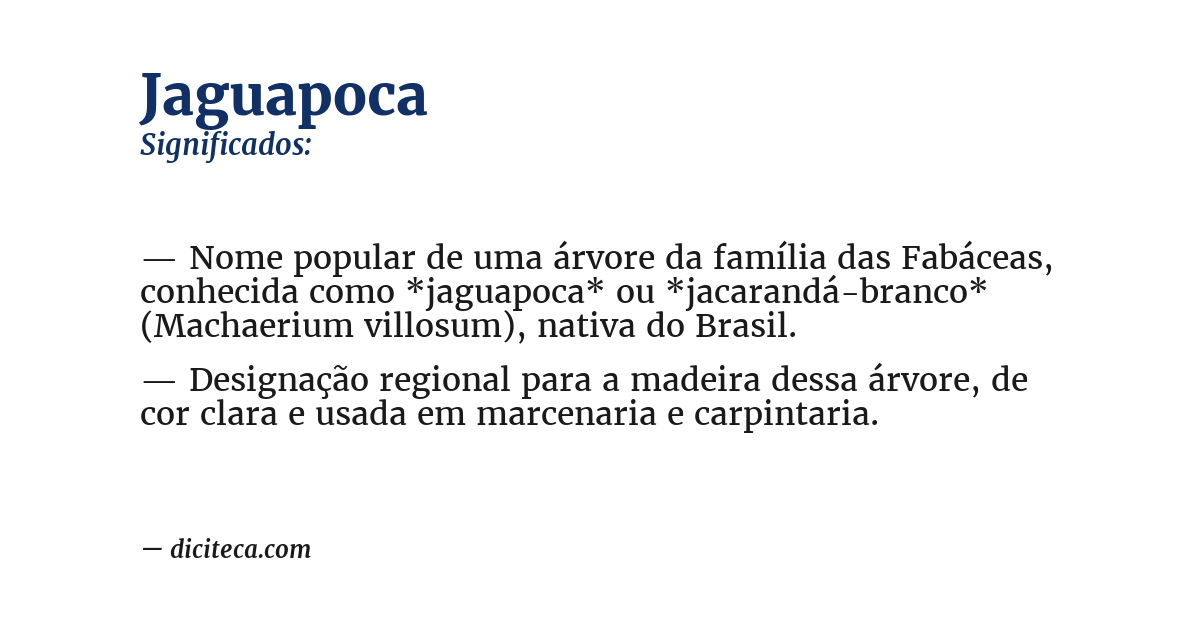 Significado de jaguapoca