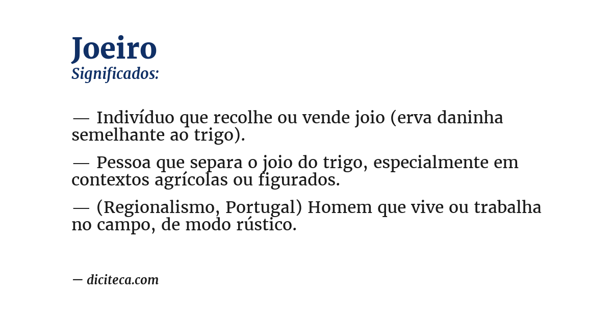 Significado de joeiro