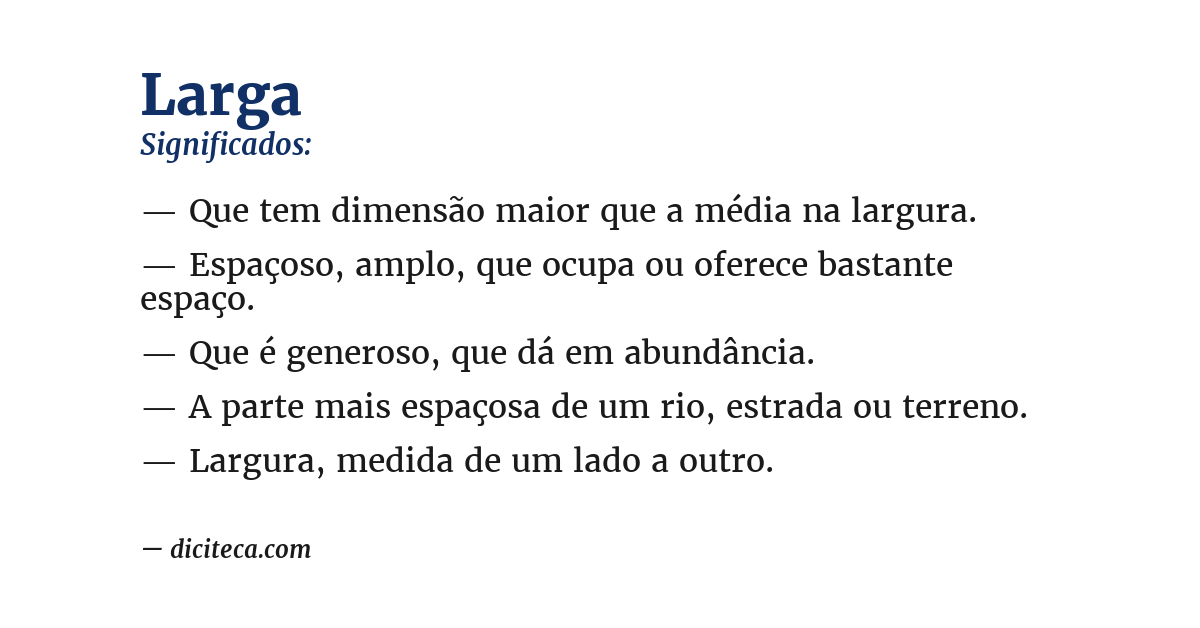 Significado de larga