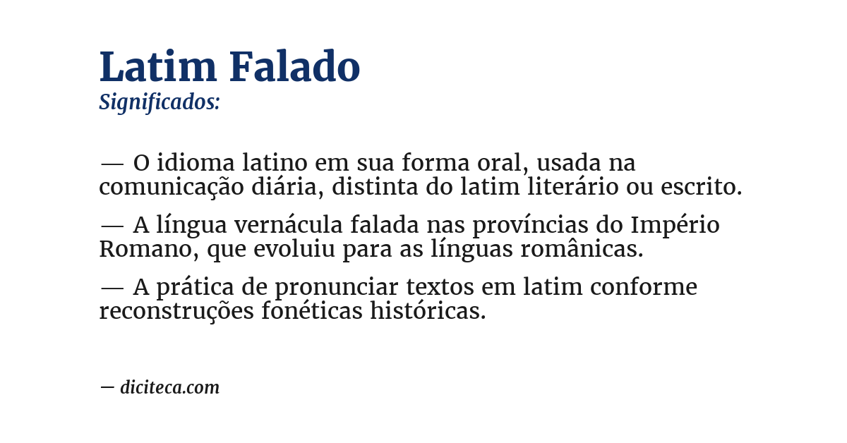 Significado de latim falado