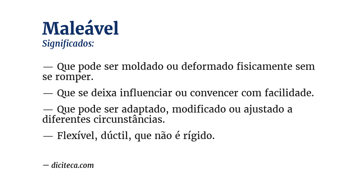 Significado de maleável