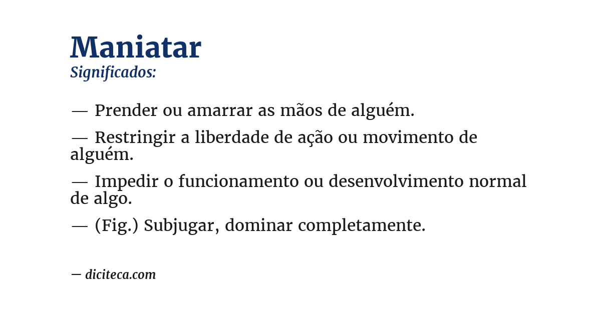 Significado de maniatar