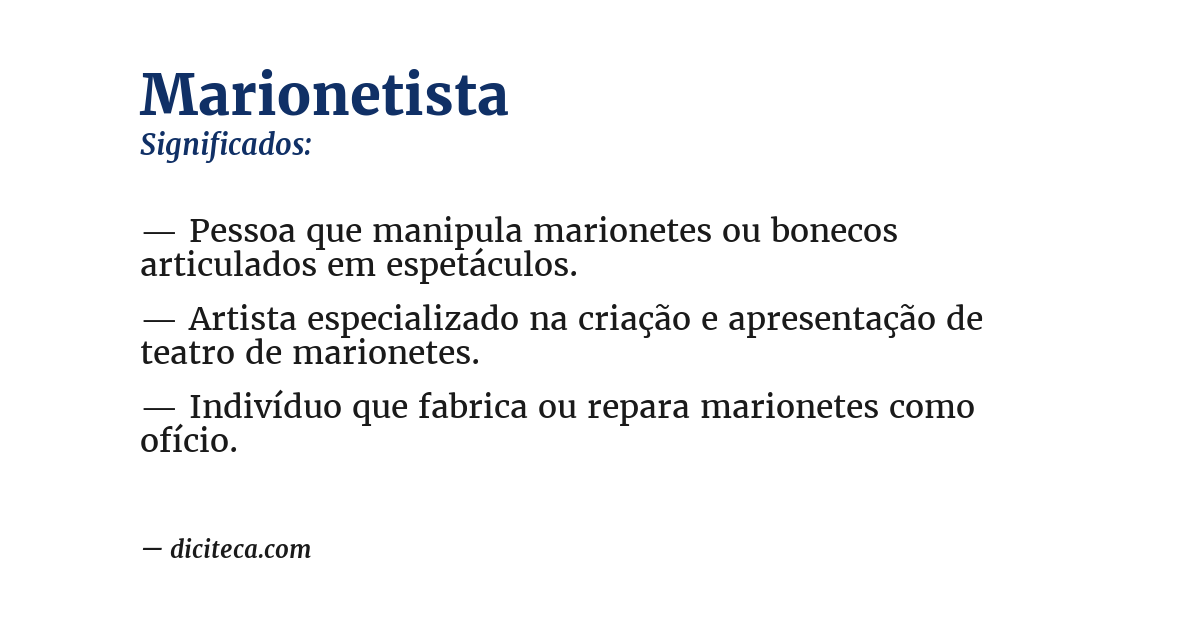 Significado de marionetista