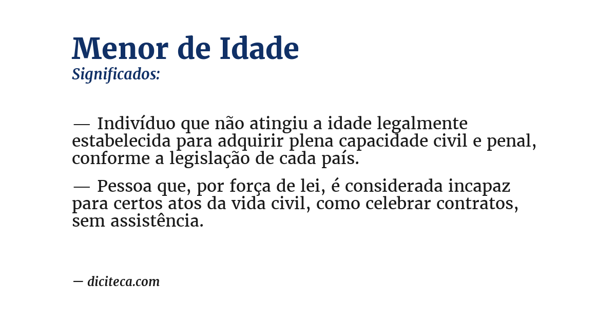 Significado de menor de idade