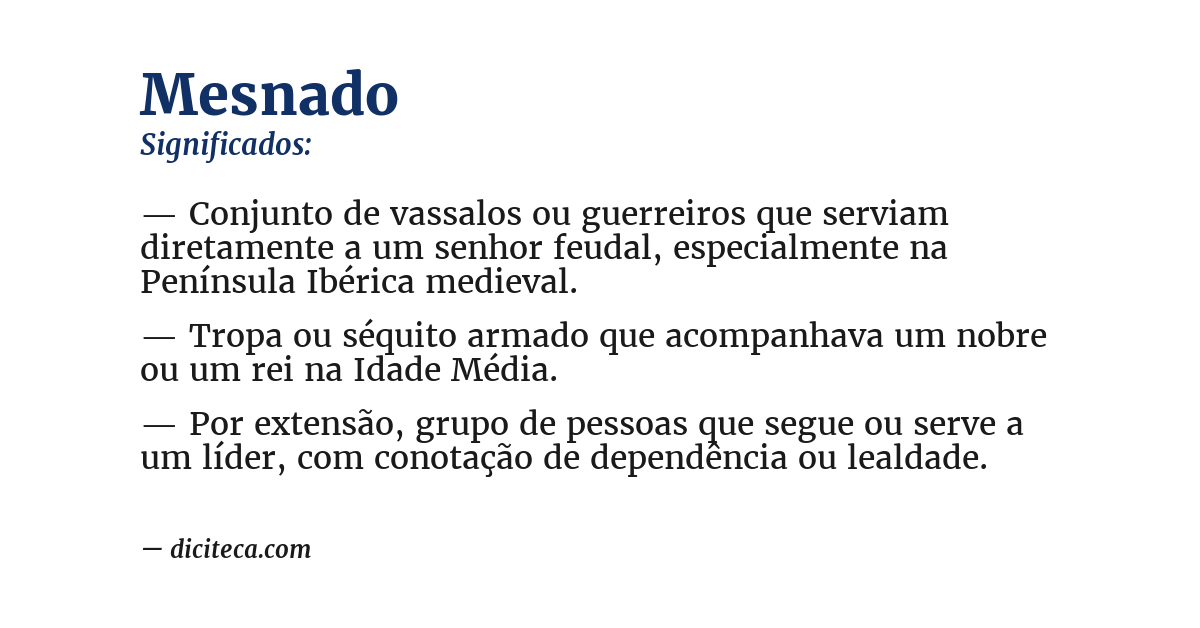 Significado de mesnado