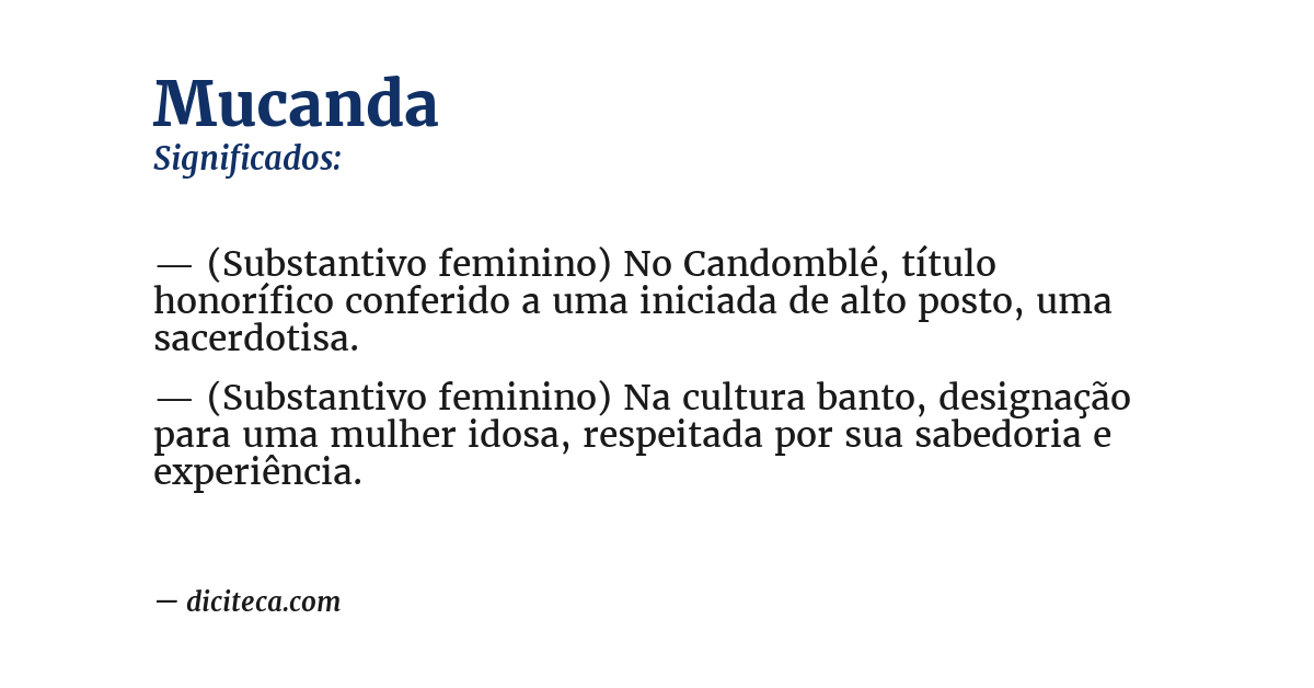 Significado de mucanda