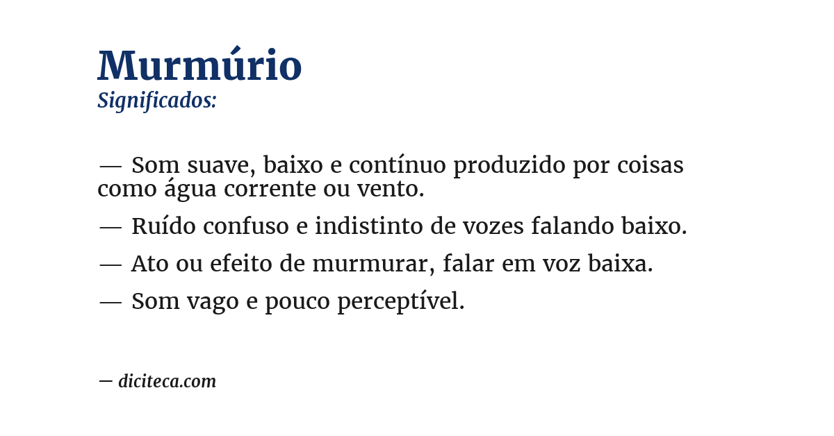 Significado de murmúrio