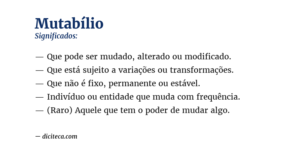 Significado de mutabílio