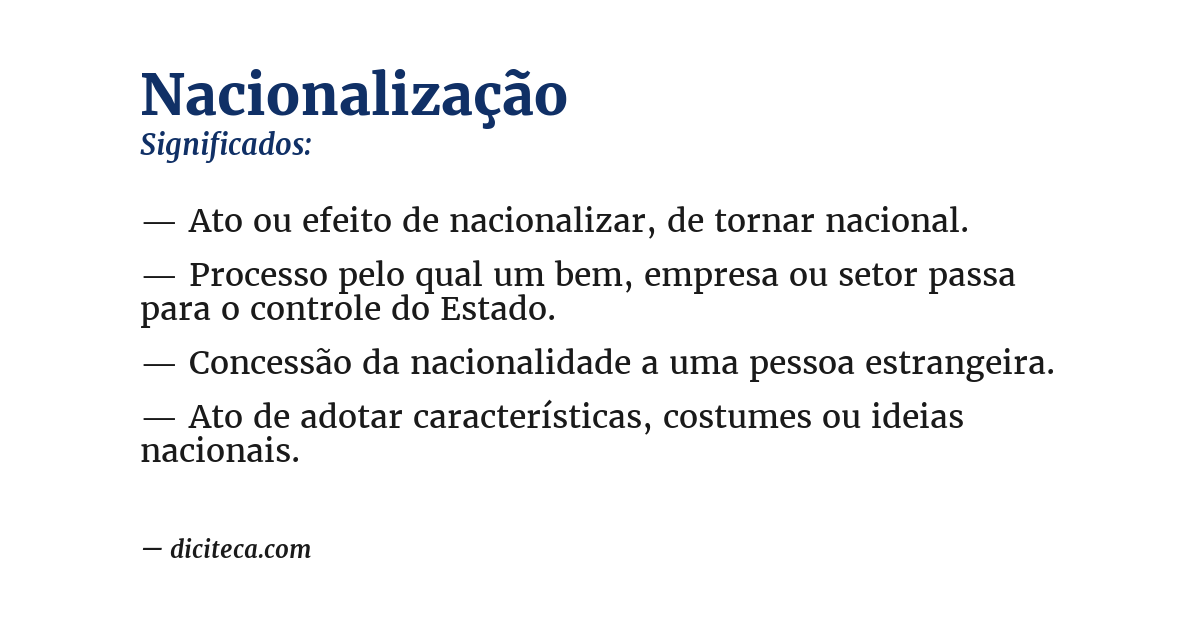 Significado de nacionalização