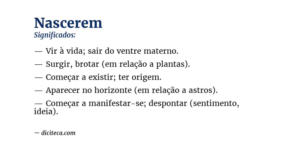 Significado de nascerem
