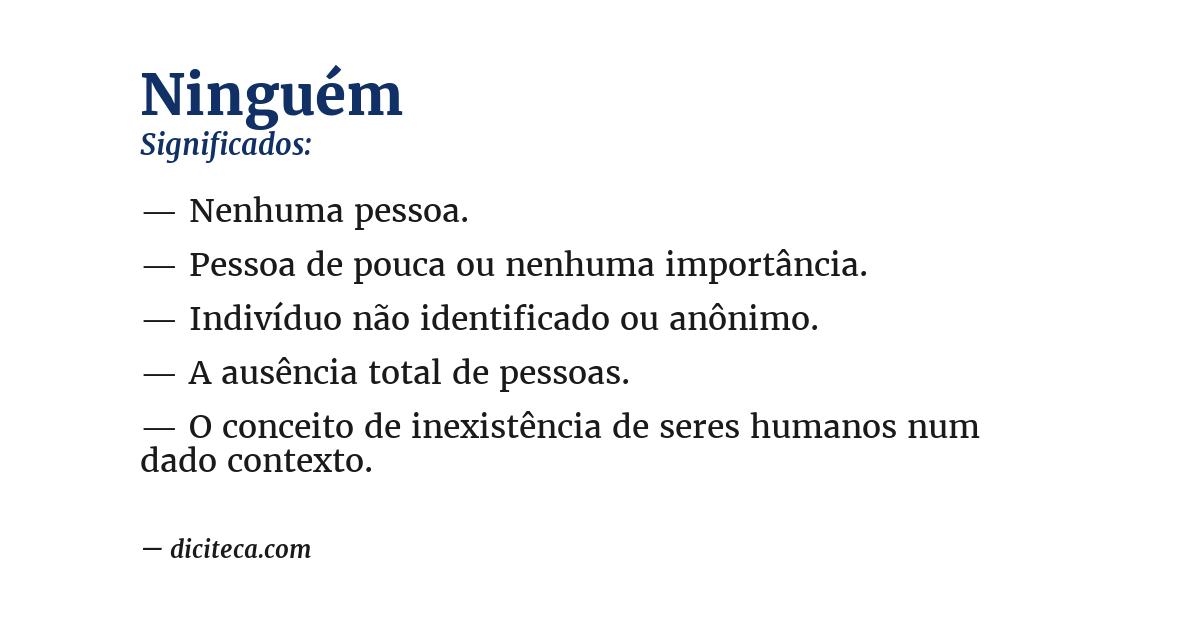 Significado de ninguém