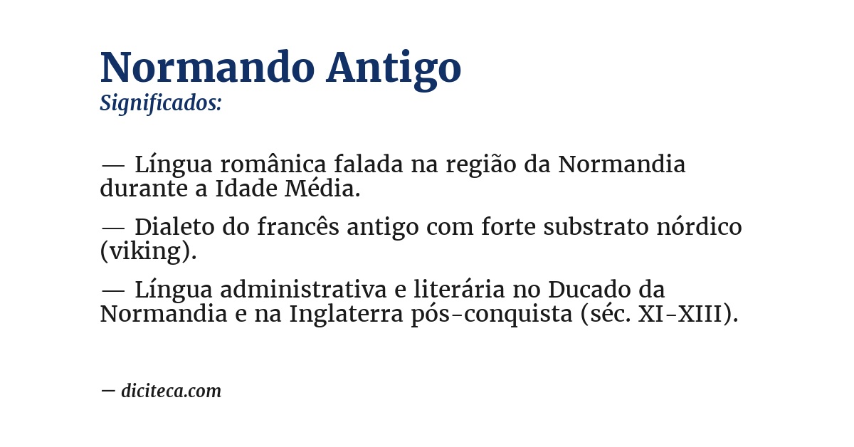 Significado de normando antigo