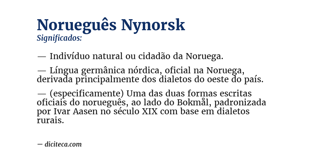 Significado de norueguês nynorsk
