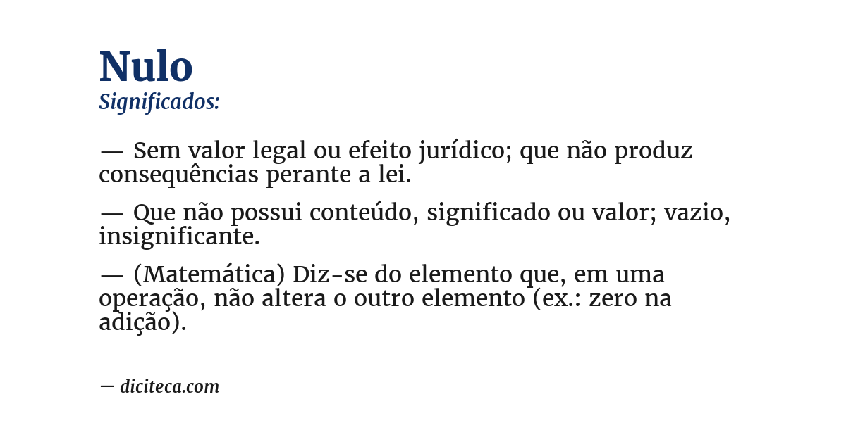Significado de nulo