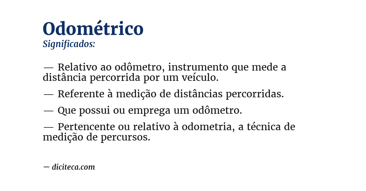 Significado de odométrico