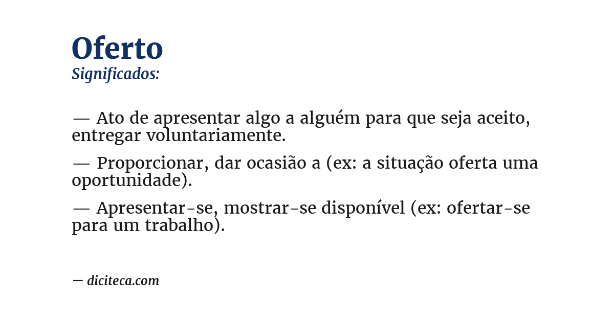 Significado de oferto