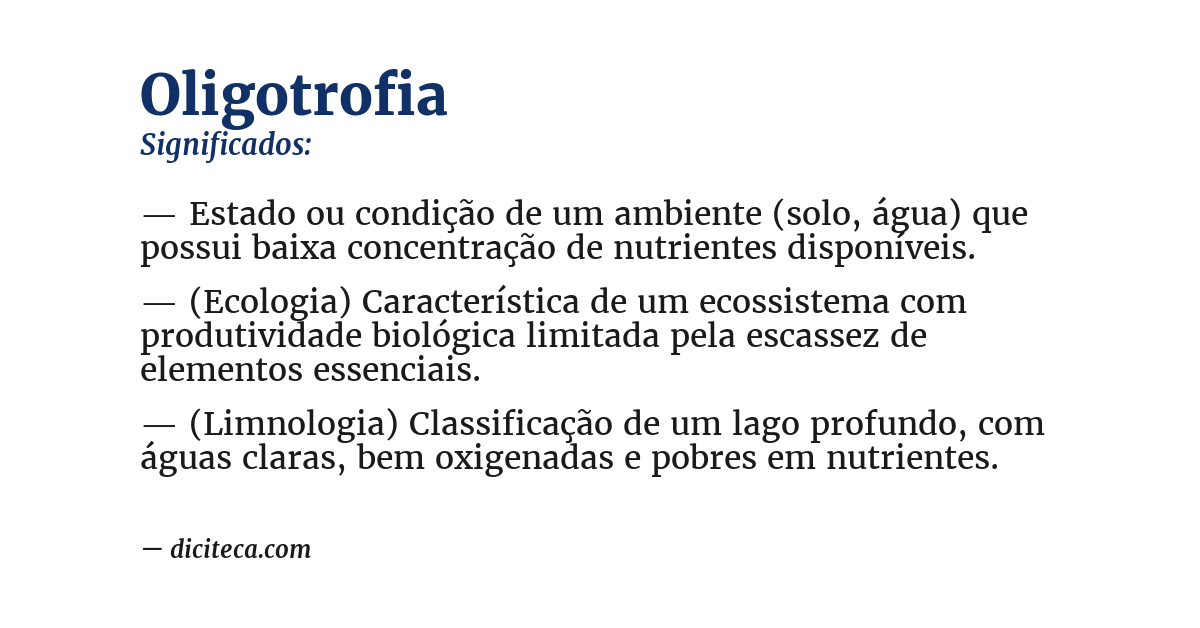 Significado de oligotrofia