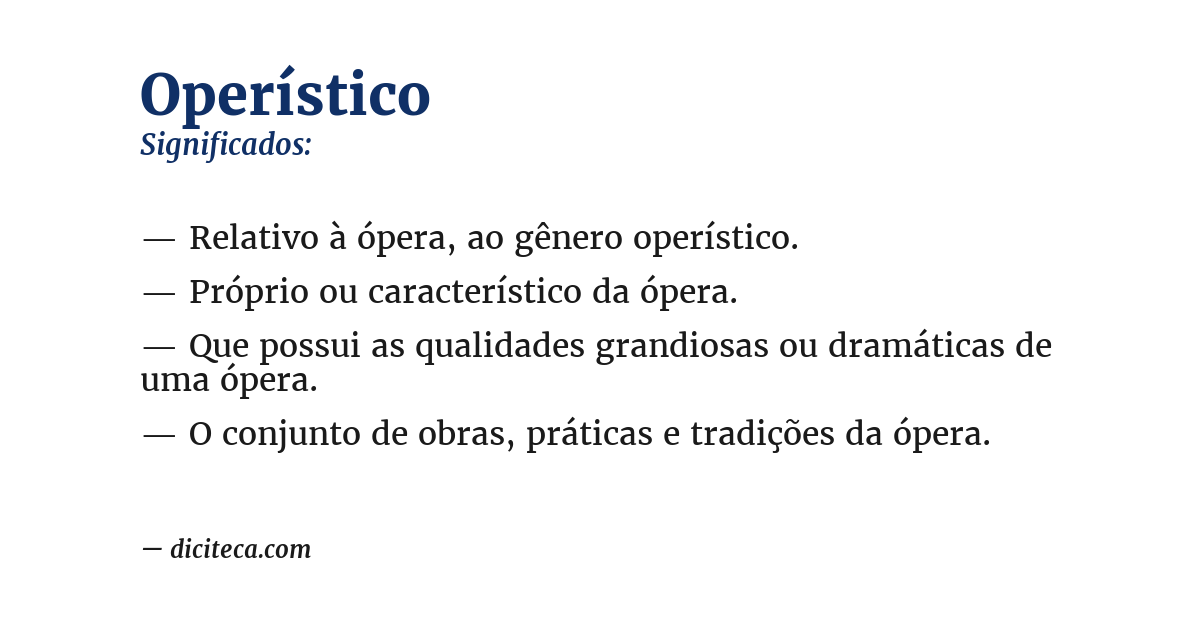 Significado de operístico