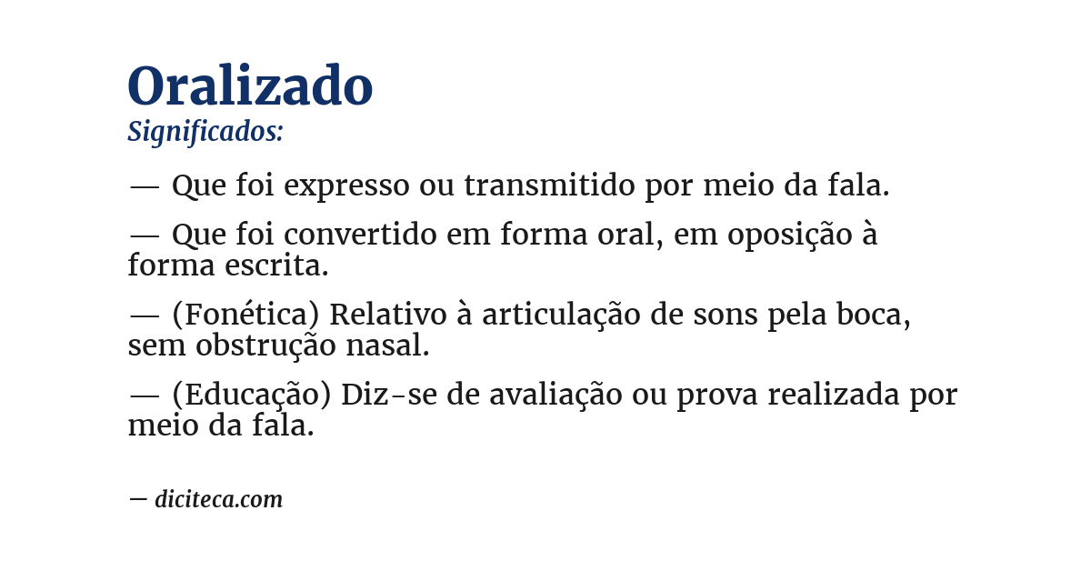Significado de oralizado